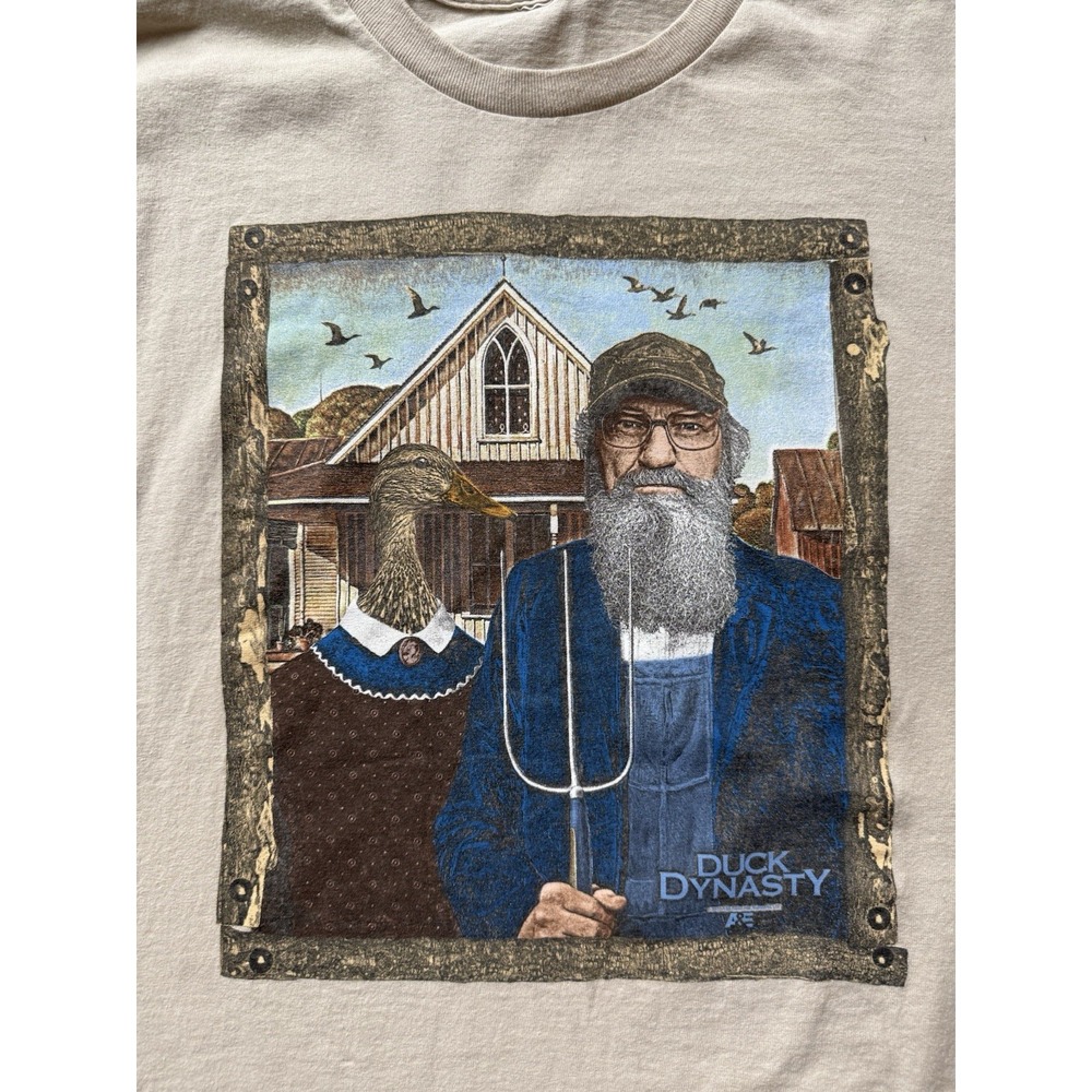 Duck Dynasty Graphic T Shirt Mens XL Beige Robertson Family Farm Duck Tee